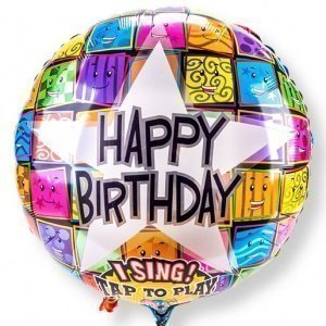 Singender Ballon Happy Birthday Faces