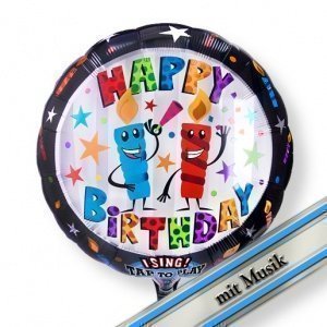 Singender Ballon Happy Birthday Kerzen