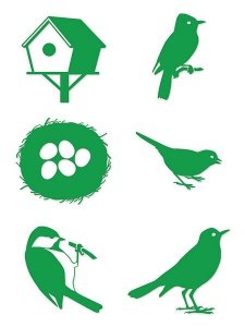 Singvögel - Silhouetten im Set: klein