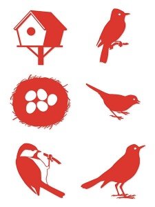 Singvögel - Silhouetten im Set: mittel