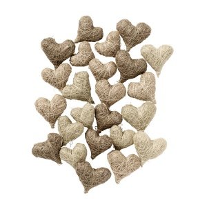 Sisalherzen, beige, 24 St.
