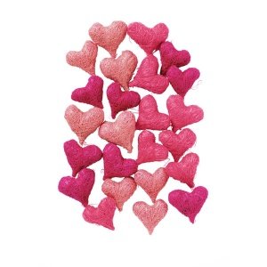 Sisalherzen, fuchsia, 24 St.