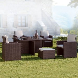 Sitzgruppe Quadro (4 Sessel, 2 Hocker, 1