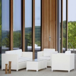 Sitzgruppe Tahiti weiß 4er-Set