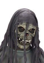 Skelett Halloween-Maske mit Kapuze grau