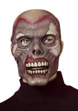 Skelett-Zombie Halloween-Maske grau-rot