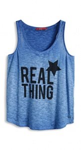 Slub Jersey Tank-Top mit Motto