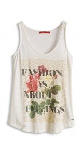 Slub Jersey Tank-Top mit Motto