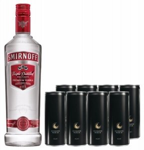 Smirnoff Vodka 1 l & Schwarze Dose (8 St