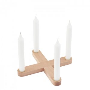 Snug.Studio Cross Kerzenhalter Buche
