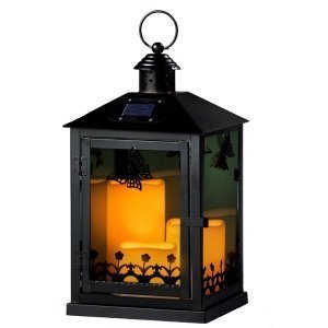 Solar-Laterne mit LED-Kerzen