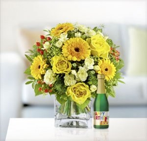 Sonnenschein mit Geburtstags-Sekt