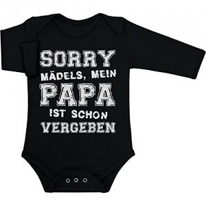 Sorry Mädels Mein Papa Ist Schon Vergeben Witziger Spruch Baby Langarm Body Newborn Schwarz