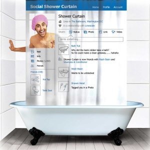 Soziales Netzwerk Duschvorhang