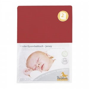 Spannbetttuch Jers. rot 140x70