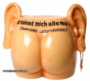 Spardose Arsch mit Ohren