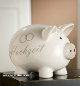 Spardose Hochzeit, weiß, 22 x 16 cm