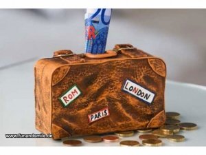 Spardose Reisekoffer als Geldgeschenk
