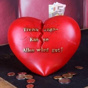 Spardose *Trennungskasse* in Herzform