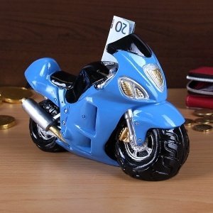 Spardose *blaues Motorrad*