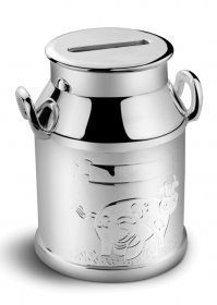 Spardose versilberte Milchkanne