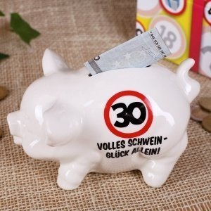 Spardose zum 30. Geburtstag Sparschwein 
