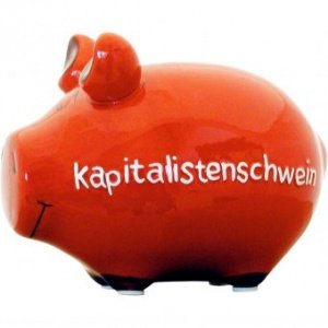 Sparschwein Kapitalistenschwein rot