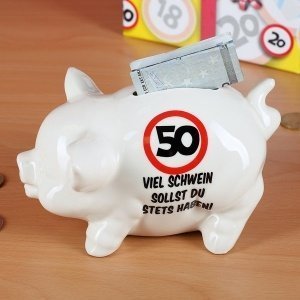 Sparschwein für den 50. Geburtstag 