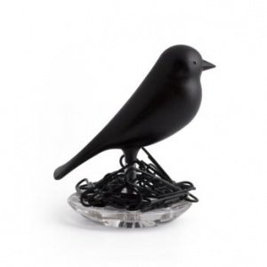 Spatzennest Büroklammernhalter schwarz v