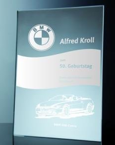 Spiegelglas-Urkunde 42x30cm inkl. Textgr