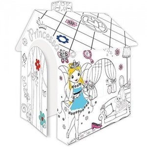 Spielhaus aus Pappe Prinzessin Pappspielhaus zum Bemalen Haus Spielzeug Karton