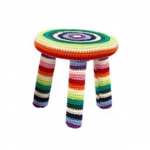 Spielhocker bunt gestreift