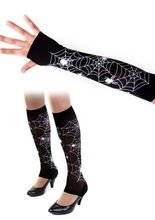 Spinnen Halloween Armstulpen Beinstulpen