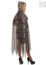 Spinnennetz-Umhang schwarz-weiß