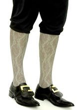 Spitzen-Kniestrümpfe Mittelalter weiss