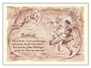 Sportbild Fußball auf Antikpapier im A4-