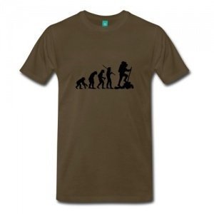 Spreadshirt Herren Evolution Bergsteiger/Wanderer T-Shirt, Edelbraun, XXL