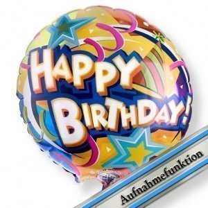 Sprechender Ballon Happy Birthday Sterne