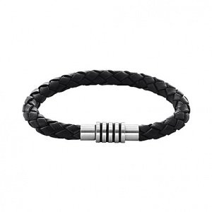 STEEL BY CHRIST Lederarmband