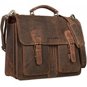 STILORD Aktentasche Herren Lehrertasche Bürotasche Laptoptasche Umhängetasche Vintage groß aus ec