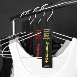 STRESS LESS Kleiderbügel-Wochentag-Etike