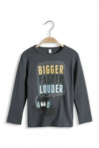 Statement T-Shirt aus Baumwoll Rib