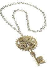 Steampunk Halskette Schlüssel bronze