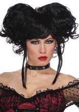 Steampunk-Perücke mit Zöpfen schwarz