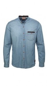 Stehkragen Jeanshemd