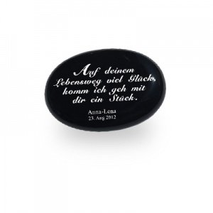 Stein Deluxe Achat Schwarz mit Motivgrav