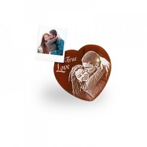 Stein Herz Karneol mit Fotogravur