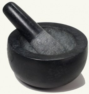 Steinmörser mit Stößel (Ø 13cm, Höhe 7 c