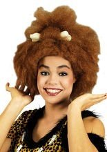 Steinzeit Perücke mit Knochen braun