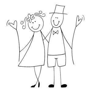 Stempel Glückliches Brautpaar